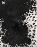 Genuine Jet Black & White Cowhide Rug | Natural Black Peppered Leather Area Rug | White Rimmed Western Cowskin Carpet for Living Room
