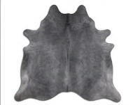 Natural Dark Grey Cowhide Rug - Luxury Genuine Leather Area Rug