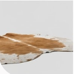 Genuine Honey Cognac & Off-White Cowhide Rug | Natural Caramel Brown Leather Area Rug | Warm Southwestern Western Cowskin Carpet for Living Room