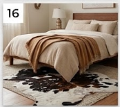 Genuine Tricolor Cowhide Rug | Black, Dark Brown & White Spotted Leather Area Rug | Authentic Symmetrical Cowskin Floor Carpet