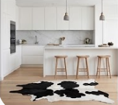 Genuine Black and White Cowhide Rug | Natural Spotted Cow Skin Area Rug | Classic Holstein Pattern Leather Carpet for Living Room