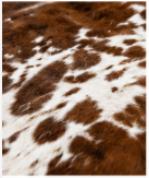Authentic Chestnut & White Speckled Cowhide Area Rug – Genuine Tricolor Leather Accent Mat