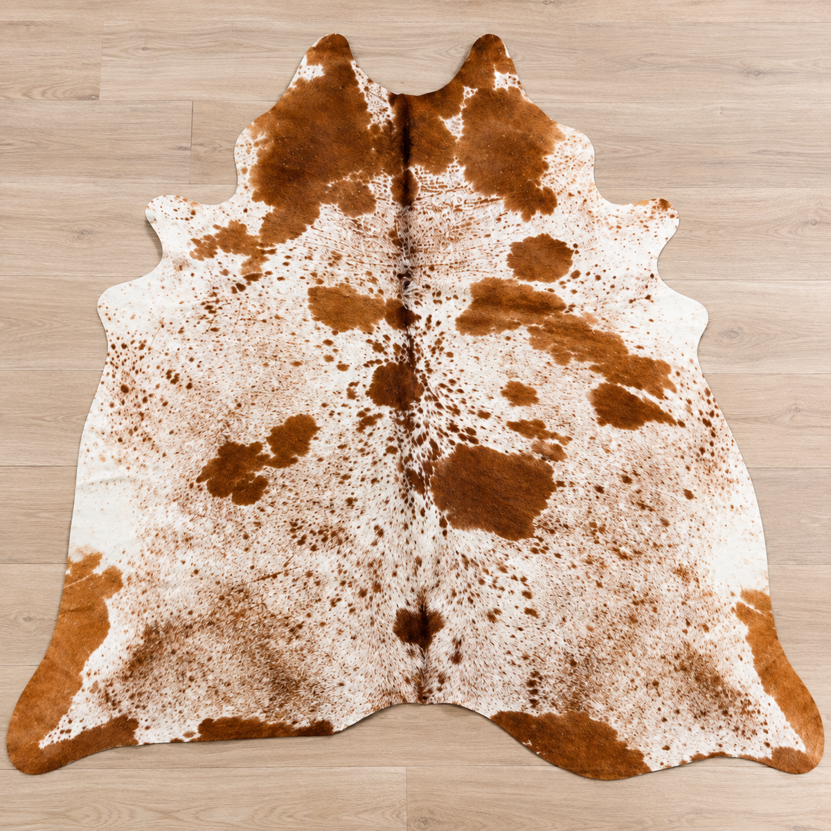 Brown & White Speckled Cowhide Rug | Genuine Natural Cow Skin Rug | Western Farmhouse Area Rug | Real Leather Hide Carpet