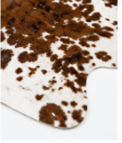 Authentic Chestnut & White Speckled Cowhide Area Rug – Genuine Tricolor Leather Accent Mat