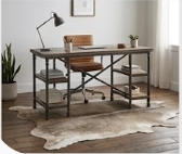 Authentic Taupe Grey & Beige Cowhide Area Rug – Genuine Natural Leather Accent Mat
