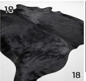 Genuine Solid Black Cowhide Rug | Natural All-Black Leather Area Rug | Modern Minimalist Cow Skin Floor Carpet for Living Room