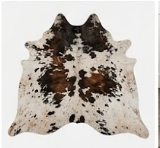 Genuine Tricolor Dark Brown & Black Speckled Cowhide Rug | Natural Salt and Pepper Spotted Cowskin Area Rug | Rustic Leather Carpet for Living Room