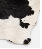 Authentic Classic Black and White Spotted Cowhide Area Rug – Genuine Holstein Leather Accent Mat