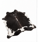 Authentic Black and White Salt & Pepper Cowhide Area Rug – Genuine Speckled Leather Accent Mat