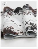Tricolor Cowhide Rug - Genuine Leather Brown, Black & White Area Rug