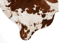 Genuine Chestnut Brown & White Cowhide Rug | Natural Spotted Warm Brown Cowskin Area Rug | Rustic Leather Carpet for Living Room