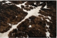 Genuine Natural Cowhide Rug | Tricolor Dark Brown & White Speckled Cow Hide Leather Floor Mat | Salt and Pepper Cowskin Area Rug