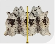 Genuine Salt & Pepper Cowhide Rug | Dark Brown & Off-White Speckled Cowskin Area Rug | Rustic Modern Western Leather Carpet