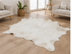 White Cowhide Rug Genuine Hair On Hide Rug Natural Ivory Cow Skin Rug Farmhouse Western Area Rug Minimalist Home Decor