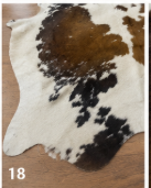 Natural Tricolor Cowhide Rug, Brown Black and White Hair-on-Hide Area Rug