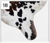 Genuine Tricolor Cowhide Rug | Black, Dark Brown & White Spotted Leather Area Rug | Authentic Symmetrical Cowskin Floor Carpet
