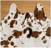 Brown and White Speckled Cowhide Rug - Genuine Leather Area Rug