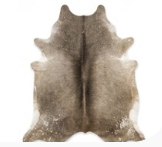 Genuine Grey Brindle Cowhide Rug | Natural Grey and White Cowskin Area Rug | Modern Taupe Brown Leather Carpet for Living Room