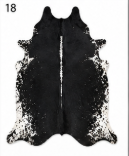 Authentic Jet Black & White Speckled Spine Cowhide Area Rug – Genuine Leather Accent Mat
