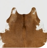 Authentic Cognac Brown & White Cowhide Area Rug – Genuine Natural Leather Accent Mat