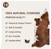 Genuine Brown and White Cowhide Rug | Chestnut Tan & Pure White Leather Area Rug | Classic Western Cowskin Floor Carpet