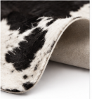 Authentic Black and White Salt & Pepper Cowhide Area Rug – Genuine Speckled Leather Accent Mat