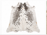 White & Silver Speckled Cowhide Rug – Genuine Hair On Hide Rug, Natural Cow Skin Area Rug, Modern Farmhouse Decor
