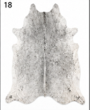 Authentic Light Grey & White Salt Pepper Cowhide Area Rug – Genuine Natural Leather Accent Mat