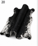 Authentic Jet Black & White Speckled Spine Cowhide Area Rug – Genuine Leather Accent Mat