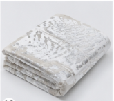 Authentic Silver Stenciled Cowhide Rug - Metallic Printed Leather Area Rug
