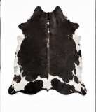 Authentic Black and White Salt & Pepper Cowhide Area Rug – Genuine Speckled Leather Accent Mat