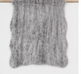 Authentic White and Grey Stenciled Cowhide Rug -  Printed Leather Area Rug
