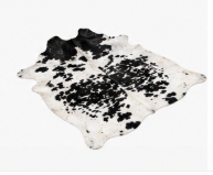 Authentic Black and White Speckled Cowhide Rug -  Leather Area Rug