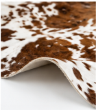 Authentic Chestnut & White Speckled Cowhide Area Rug – Genuine Tricolor Leather Accent Mat