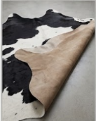 Genuine Black & White Peppered Cowhide Rug | Black Saddle Speckled Area Rug | Natural Salt and Pepper Cowskin Floor Carpet