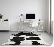 Genuine Black and White Cowhide Rug | Natural Spotted Cow Skin Area Rug | Classic Holstein Pattern Leather Carpet for Living Room