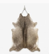 Genuine Grey Brindle Cowhide Rug | Natural Grey and White Cowskin Area Rug | Modern Taupe Brown Leather Carpet for Living Room
