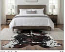 Tricolor Black, Brown & White Cowhide Rug - Genuine Patchwork Natural Leather Area Rug