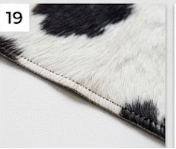 Genuine Tricolor Cowhide Rug | Black, Dark Brown & White Spotted Leather Area Rug | Authentic Symmetrical Cowskin Floor Carpet