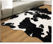 Classic Black and White Cowhide Rug, Genuine Hair-on-Hide Area Rug