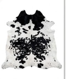 Genuine Black & White Peppered Cowhide Rug | Black Saddle Speckled Area Rug | Natural Salt and Pepper Cowskin Floor Carpet