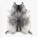 Grey Salt and Pepper Cowhide Rug - Genuine Monochrome Leather Area Rug