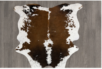 Authentic Brown and White Cowhide Rug -  Leather Area Rug
