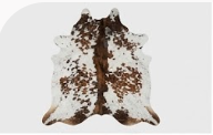 Genuine Tricolor Cognac & Black Speckled Cowhide Rug | Honey Brown & White Cowskin Area Rug | Rustic Modern Western Leather Carpet