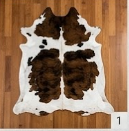 Authentic Brown and White Speckled Cowhide Rug -  Real Leather Area Rug