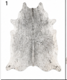 Authentic Light Grey & White Salt Pepper Cowhide Area Rug – Genuine Natural Leather Accent Mat