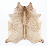 Authentic Light Beige & Cream Salt Pepper Cowhide Area Rug – Genuine Natural Leather Accent Mat