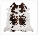 Brown & White Cowhide Rug – Genuine Natural Cow Skin Area Rug, Western Farmhouse Decor, Real Hair On Hide Rug, Living Room Accent Rug