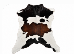 Authentic Tricolor Cowhide Rug -  Black, Brown & White Area Rug