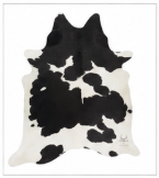 Classic Black and White Cowhide Rug - Genuine Natural Leather Area Rug